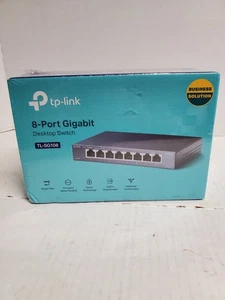 TP-Link TL-SG108 8-Port Gigabit Desktop Switch 10/100/1000 Mbps NEW SEALED - Picture 1 of 5