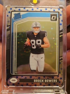 2024 Panini Donruss - Rated Rookie Brock Bowers #394 Optic Preview Star Prizm - Picture 1 of 4