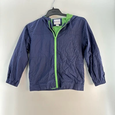 Kitestrings мальчиков девочек размер 8/10 ветровка куртка молнии с капюшоном синий зеленый - Изображение 1 из 4