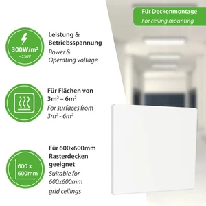 Infrared Heating Grid Ceiling Odenwalddecken 300W 600x600mm - Picture 1 of 7