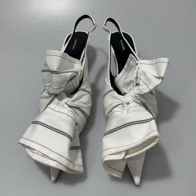 Balenciaga Knife Chemise 40MM Slingback Pumps White Women’s EU 39/US 9 - Image 1 of 4