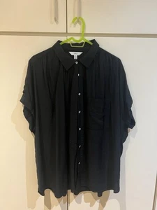 Marks & Spencer M&S Black Summer Sleeveless Shirt  Size 20 Eu48 - Picture 1 of 6