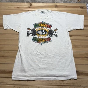 Vintage 80s 90s Positive Vibes Rasta Lions Fire Earth Skate Surf Shirt Size XL - Picture 1 of 9