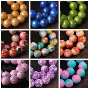 Lotto 20 pz 10 mm perline sciolte vetro opaco rivestito rotondo per la produzione di gioielli fai da te - Foto 1 di 123