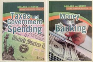 2 NEW BOOKS: Taxes and Government Spending AND Money and Banking DOLLARS & SENSE - Picture 1 of 7