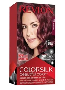 Revlon ColorSilk Beautiful Permanent Hair Dye - #48 Burgundy 3 PACK - Picture 1 of 5