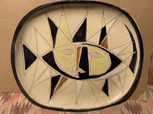 Vintage 1960s Philippe Lambercy Sun Face Plaque 14“ x 12“ Mid Century Modern - Picture 1 of 4