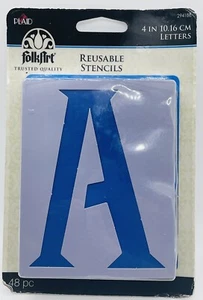 NEU Karierte Volkskunst Wiederverwendbare Schablonen - 48 Stck. - 4 Zoll 10,16 cm Buchstabenschablonen - Bild 1 von 5