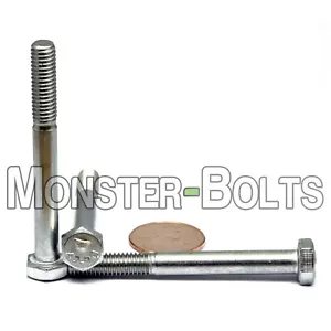 M6-1.0 x 55mm - Qty 10 - DIN 931 Hex Cap Bolt / Screw - Stainless Steel A2 (PT) - Picture 1 of 3