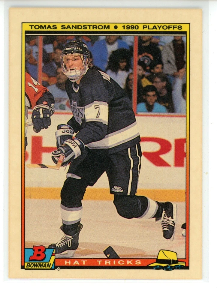 1990-91 Bowman Hockey Hat Tricks #21 Tomas Sandstrom (Kings) - Image 1 of 1