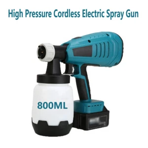 18V 230W Handheld Cordless Electric Spray Gun Home  Paint Sprayer Painting Tool - Picture 1 of 7