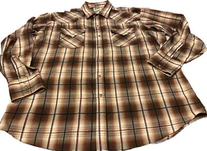 Ely Cattlemen Shirt Mens Ex Large Pearl Snap Plaid Cowboy Rancher Western - Picture 1 of 8