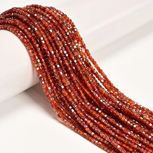 Hessonite Orange Cubic Zirconia Faceted Cube Beads Size 2-2.5mm 15.5'' Strand - Picture 1 of 2