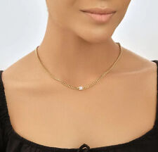 Sterling Forever 14k Gold Plated Cubic Zirconia Curb Chain Necklace