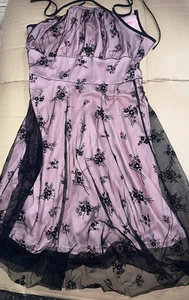 SHEIN Size XL Floral Black Lace Sheer Skirt Lining Dress new - Picture 1 of 2