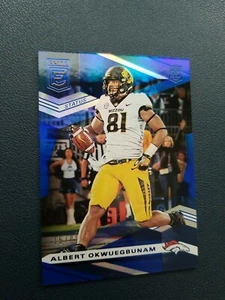 2020 Donruss Elite Albert Okwuegbunam Rookie Blue #15/81 Denver Broncos RC - Picture 1 of 4