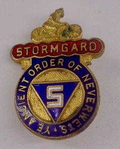 1920s STORMGARD Advertising Enamel Badge - Motorcycle Clothing - Order Neverwets - Picture 1 of 4