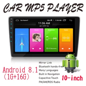 Radio Coche 10 Pulgadas 2 Din Android 8.1 FM AM GPS Bluetooth WiFi USB AUX Pantalla Táctil - Imagen 1 de 17