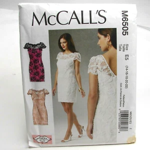 Vestido McCalls M6505 Vintage Patrón Costura SIN CORTAR 14 16 18 20 22 Ajustado Forrado - Imagen 1 de 5