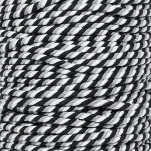 Super Soft 3 Strand Twisted Cotton Rope Grayscale 1/4 Inch x 10 Feet - Picture 1 of 3