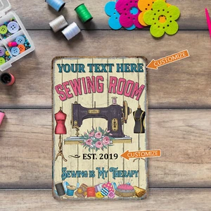 Custom Sewing Room Sign Quilting Gift Therapy Mom She Shed Dress 108122002102 - Picture 1 of 7