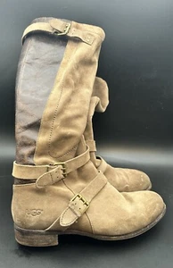 UGG Cydnee Brown Knee High Boots Size 9 Suede Leather Riding Boots READ - Picture 1 of 12