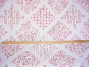 15-5/8Y GP & J Baker LB50092 Rose Spanish Mosaic Embroidery Upholstery Fabric - Picture 1 of 4