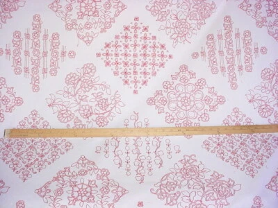3-1/2Y GP & J Baker LB50092 Rose Spanish Mosaic Embroidery Upholstery Fabric - Image 1 of 4