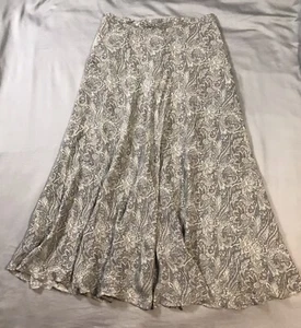 Jones New York Skirt Womens 8 Gray Silk Paisley Lined Maxi - Picture 1 of 10