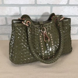 La Gioe Di Toscana Leder geflochten Handtasche Italian Couture Collection olivgrün - Bild 1 von 16