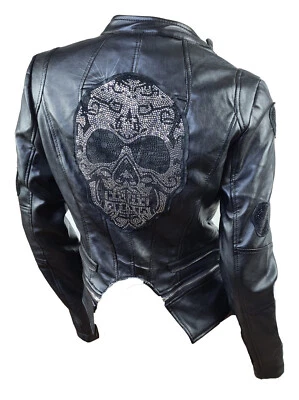 Biker Kunstleder Jacke Skull Totenkopf - Punk Motorrad Gotik - Bild 1 von 4
