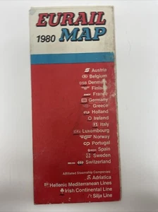 Eurail Map 1980 - Adriatica, Silja Line, Irish Continental Line, Hellenic Med... - Picture 1 of 9