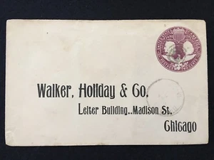 1893 *WALKER, HOLIDAY & CO.* CHICAGO ADVERTISING COVER+FANCY CANCEL+U349 STAMP! - Picture 1 of 3