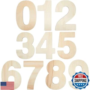 Bright Creations Unfinished Wooden Numbers for Crafts, 0-9 (12 Inches, 10 Pie - Picture 1 of 5