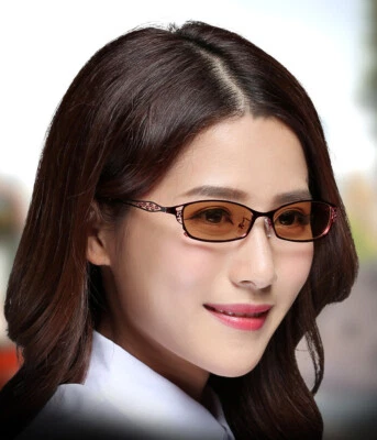 Women's  Full Rim Photochromic Brown Reading Glasses +0.00~+4.00 Single Vision - Image 1 of 4