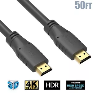50FT HDMI High Speed Cable with Ethernet HDTV 4K 60Hz 3D S7/8181 CL2 HDR 24AWG - Picture 1 of 4