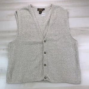 Vintage Eddie Bauer USA made 100% Cotton Knit Sweater Vest Mens XL-12192 - Picture 1 of 7