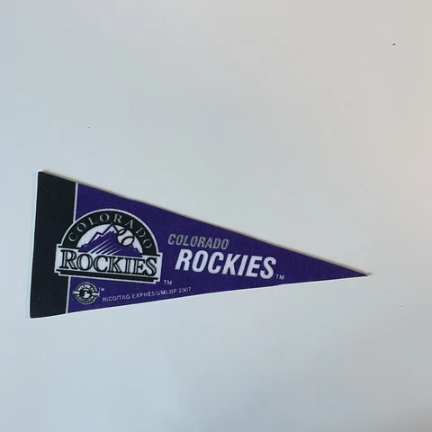 Colorado Rockies Vintage Old Logo MLB Mini Pennant 9"x4” Felt Banner Flag Cover