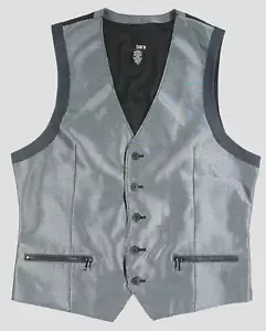 New Bar III Gray/Black Sleeveless 5-Button 2-Zip Pockets Men's Vest size M - Picture 1 of 3