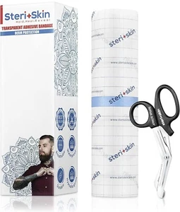 Transparent Tattoo Healing Wrap, 10"x72" - Waterproof Dressing Tape - 3 PACK - Picture 1 of 6