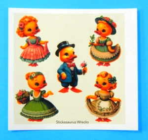 Ducks Kitsch Vintage Style Mini Sticker Sheet - Picture 1 of 3