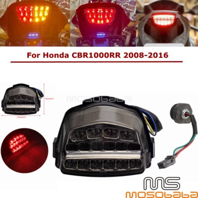 Luz trasera LED para Honda CBR1000RR 2008 2009 2010 2011 2012 2013 2014 2015 2016 Foto 1 de 4