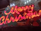 Holiday Glow Lighted Hard Plastic Greeting Sign “Merry Christmas" With Box 90s
