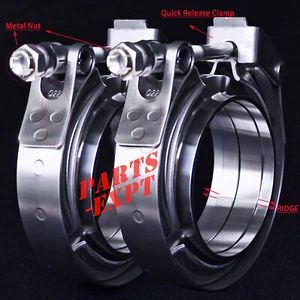 2X 2.25inch Stainless Steel Quick Release V-Band Clamp Flange for 2 1/4 Exhaust - Picture 1 of 6
