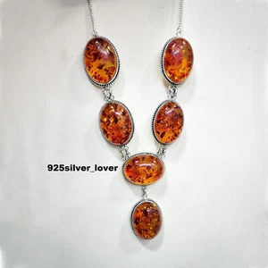 Baltic Amber Gamestone 925 Sterling Silver Handmade Necklace Jewelry LP-223 - Picture 1 of 9