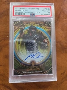 HENRY DAVIS 2022 Bowman Inception GOLD FOIL PSA 10 GEM MINT AUTO #22/50 POP 3 - Picture 1 of 2