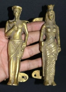 Messing Prinz Prinzessin Vintage Schubladengriff Paar Paar Paar Stil Dekor EK214 - Bild 1 von 8