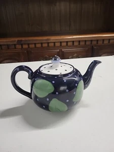 Wasserkocher Polkadot Blatt Keramik Teekanne Elizabeth Barrett Roache - Bild 1 von 4