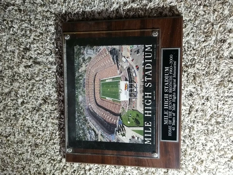 MILE HIGH STADIUM DENVER BRONCOS FRAMED 8X10 PHOTO-MAN CAVE-12X15 WALL PLAQUE Cover