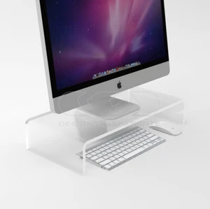 Supporto cm 90x20 alzata rialzo monitor in plexiglass trasparente - Foto 1 di 6